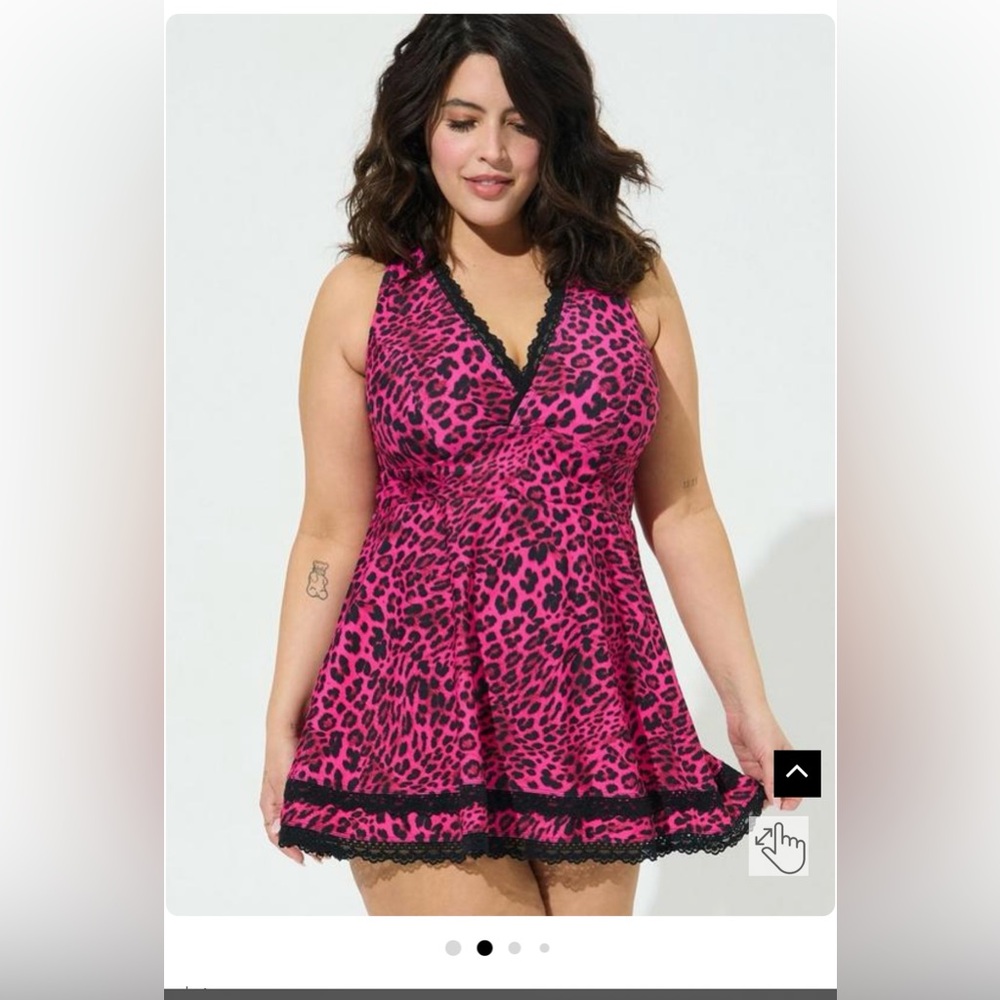 Torrid pink leopard swim dress